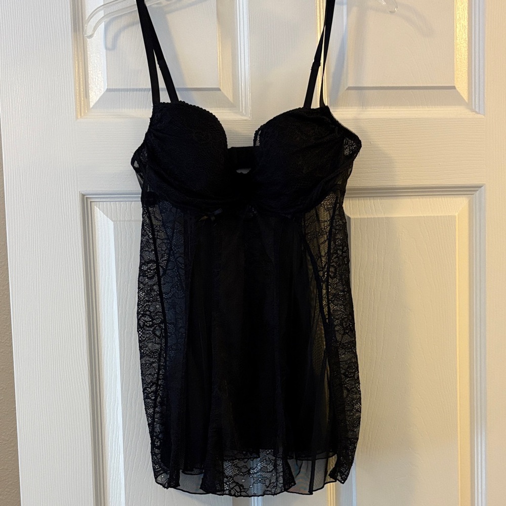 Elegant Black Lace Lingerie Top